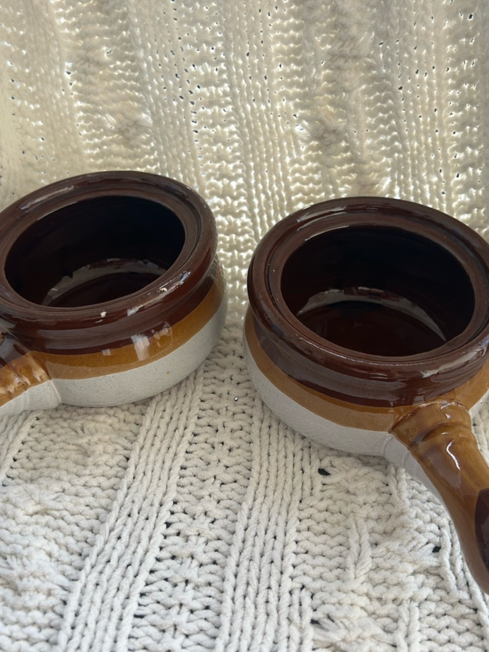 Vintage Pair of Pottery Soup Crocks